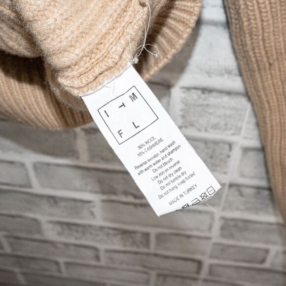 In the Mood For Love ITMFL Ribbed Turtle Neck Sweater Wool Cashmere Sz S - Picture 6 of 9